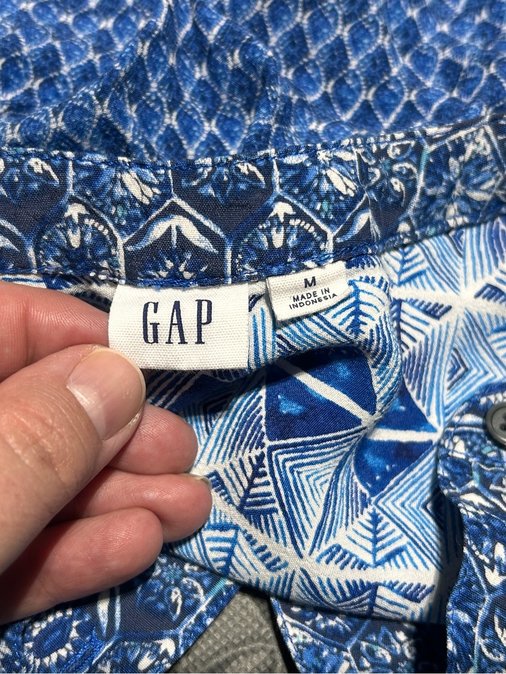 GAP Blue Sleeveless Printed Dress - Picture 5 of 9